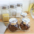 kitchen 80ml square pepper&salt glass bottle and 40ml small condiment glass bottle